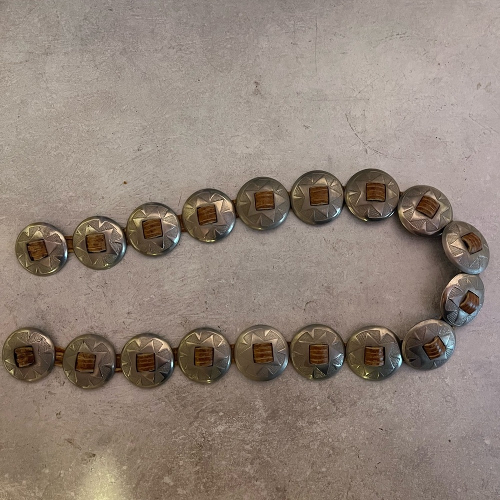 70s conch belt with leather